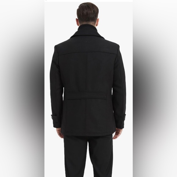 Men's Winter Pea Coat (XL, Dark Gray) - Picture 3 of 7